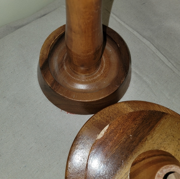 COPY - Vintage Wooden Ashtray Stand/Plant Holder Two Piece - Picture 6 of 8
